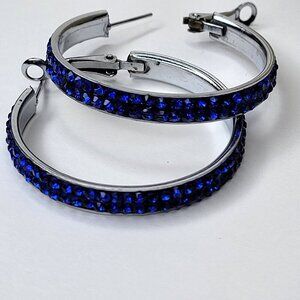 Round Blue Earrings